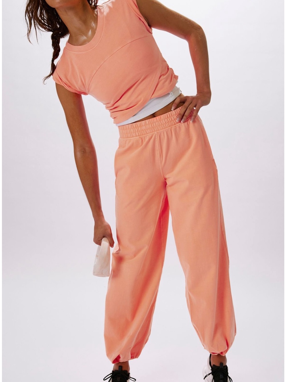 NWT free people crossover set Women’s Peach top & Jogger Pants